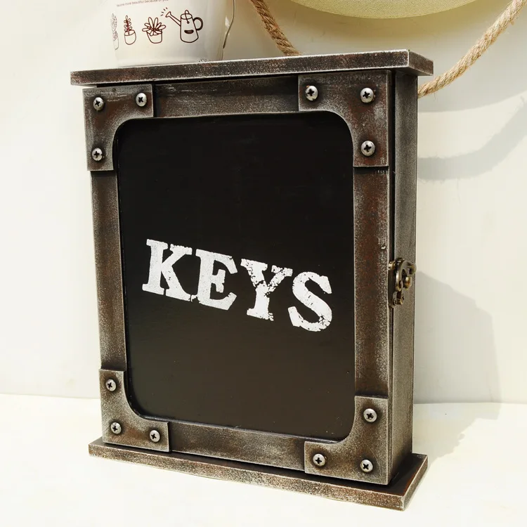 Ретро американский ящик для хранения ключей деревянный держатель для ключей с буквенным узором настенные подвесные ключи декоративный крючок домашний стеллаж для хранения мусора инструмент - Цвет: A