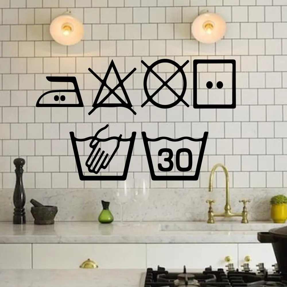 6pcs set Laundry Symbols Wall Art Decal Kitchen Washing Room Sign Wall Sticker pvc Decal Vinyl Home Decoration Wall Tattoo D843 6pcs set Laundry Symbols Wall Art Decal Kitchen Washing Room Sign Wall Sticker pvc Decal Vinyl Home Decoration Wall Tattoo D843