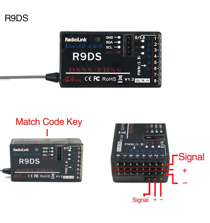 Radiolink R12DSM R6DSM R6DS R9DS R12DS приемник 2,4G усилитель сигнала для AT9 AT9S AT10 AT10II RC пульт дистанционного управления Управление множественный выбор