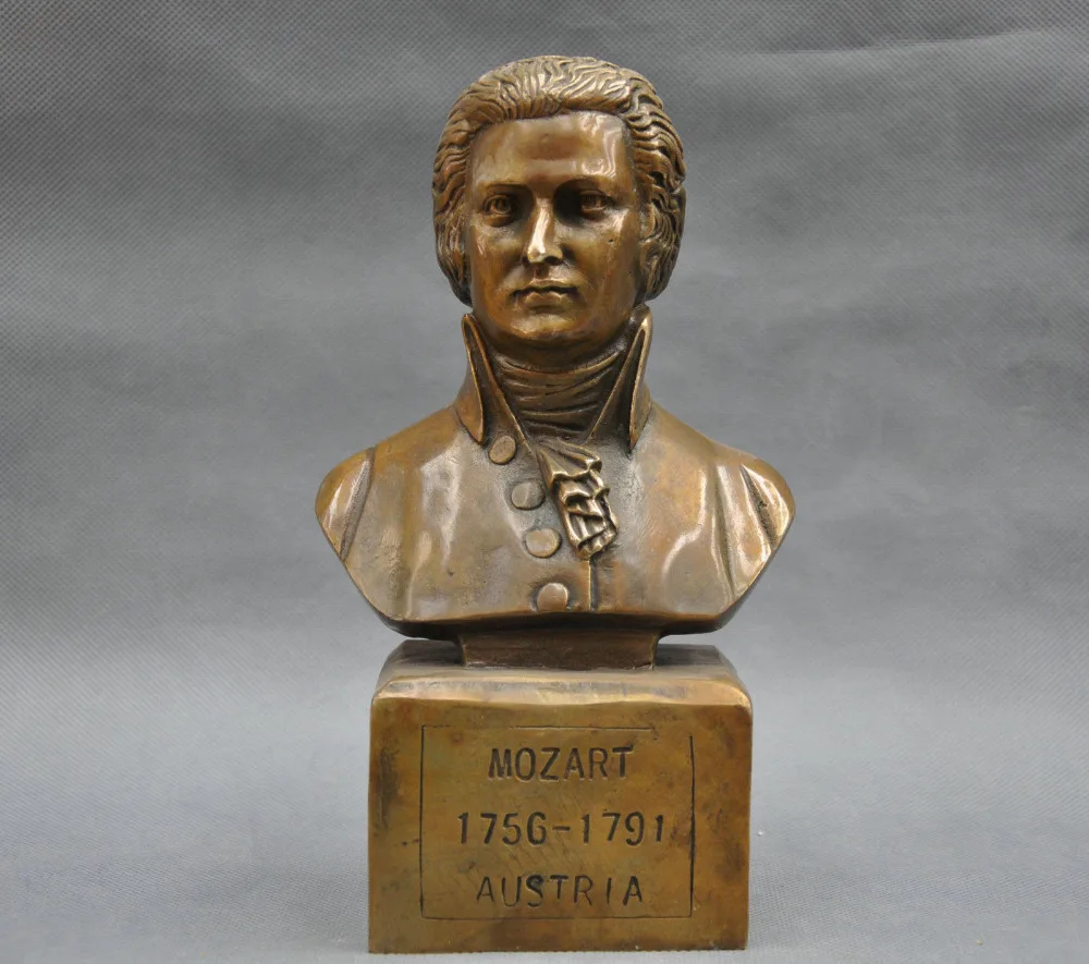 

bi002696 9" Collectibles Austria Great Musician Wolfgang Amadeus Mozar Bust Bronze Statue
