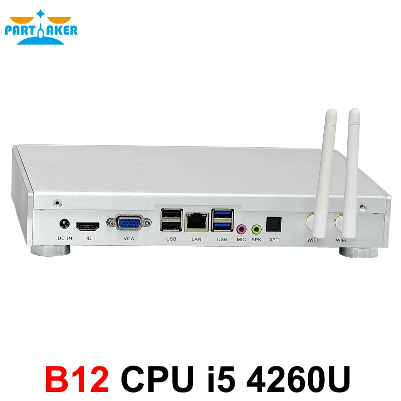 

Partaker B12 Windows 10 Barebone Intel i5 4260u Processor Desktop Gaming Computer with Graphics 5000 HDMI VGA OPT