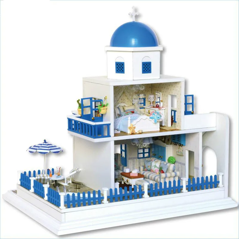

Doll House Miniature DIY Dollhouse With Furnitures Wooden House Toys For Children Birthday Gift DH050