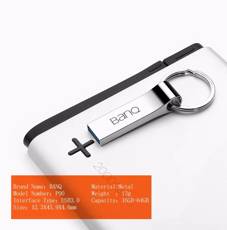 BanQ P90 64G 32G 16G USB 3.0 Flash Drives Fashion High Speed Metal Waterproof Usb Stick Pen Drive USB Flash Drives Free shipping best usb stick