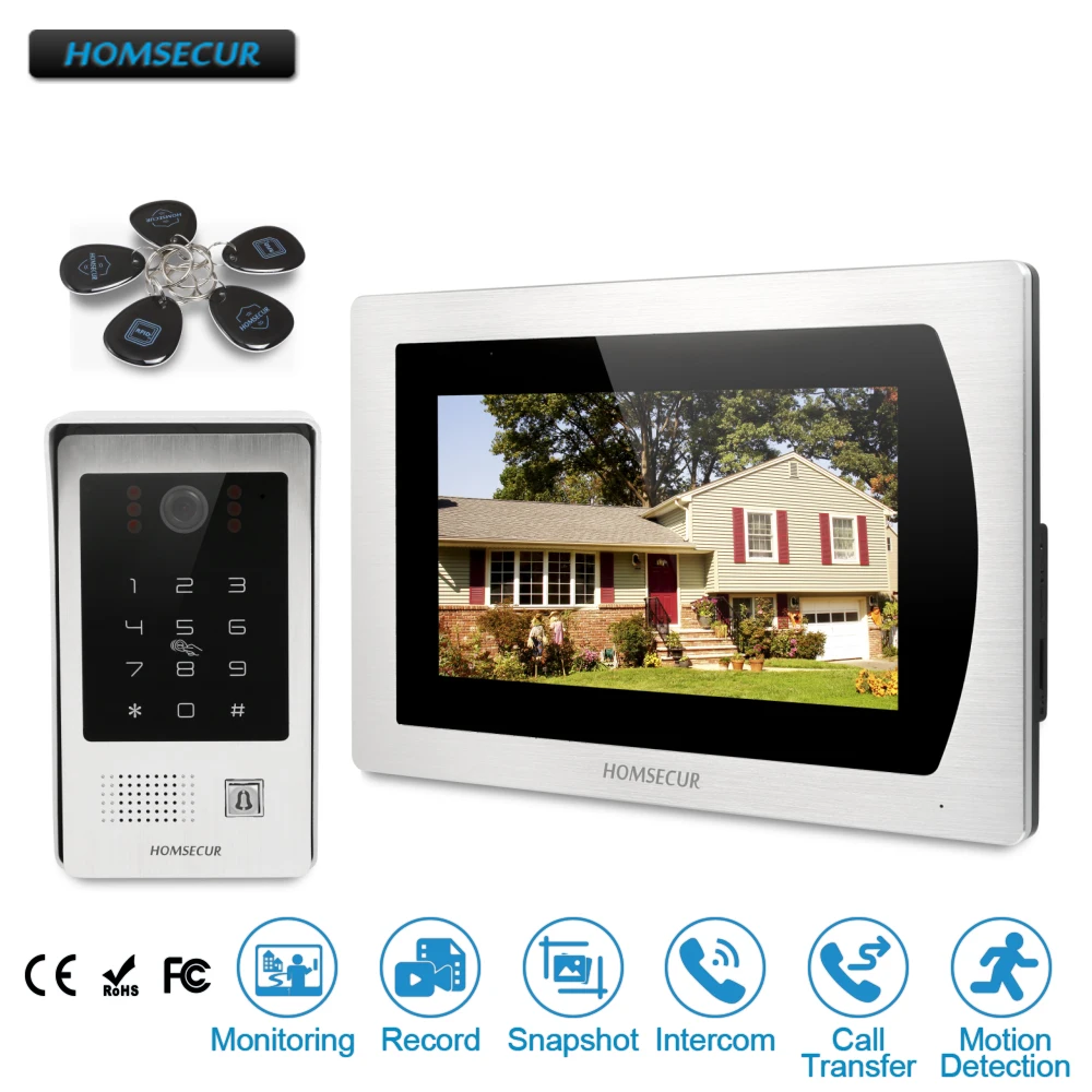 

HOMSECUR 7" Wired Video Door Phone Intercom System+Memory Monitor for Apartment BM717-S + BC091