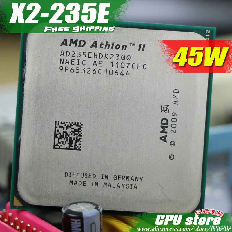 Процессор AMD Athlon II X2 235E 235 (2 7 ГГц/2 Мб/2000 ГГц) разъем am3 am2 + 938 pin бесплатная доставка