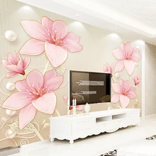 Пользовательские современные ювелирные изделия магнолии рельефные стены фото настенная Ткань Гостиная ТВ диван фон настенная бумага 3D настенные украшения для дома
