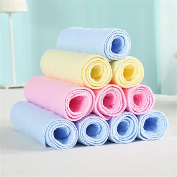 

10pcs/Set Toddler Cotton Diaper Paper Infant Baby Breathable Cloth Diaper 3-Layer Reusable Nappies