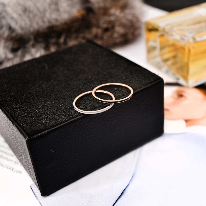YUN RUO современная мода супер тонкий широкий 1 мм хвост кольцо Дамский подарок для женщины розовое золото цвет титановая сталь ювелирные изделия никогда не выцветает