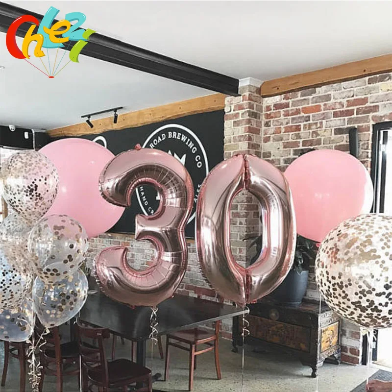

40 inches Rose Gold Number Foil Balloons Large Digit Helium Balloons wedding decorations Birthday Party celebrate Baby Shower