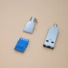 Juego de 5 conectores USB 3,0 macho, conector USB Tipo de soldadura, línea trasera, 3 en 1, toma de carga macho de alta velocidad ► Foto 3/3
