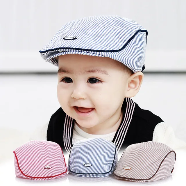 Strip Cotton Baby Hat Infant Striped Cap Beret Baby Boy Accessories for