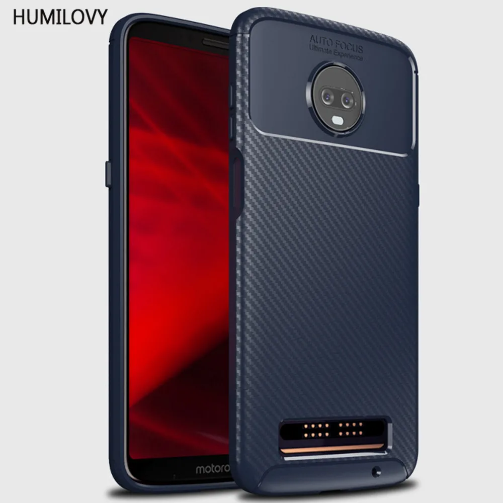 

For Motorola Z3 Play case for Moto Z3Play Cover Luxury Carbon Fiber Full Protective Back Cover For Moto Z 3 Play Soft TPU Coque