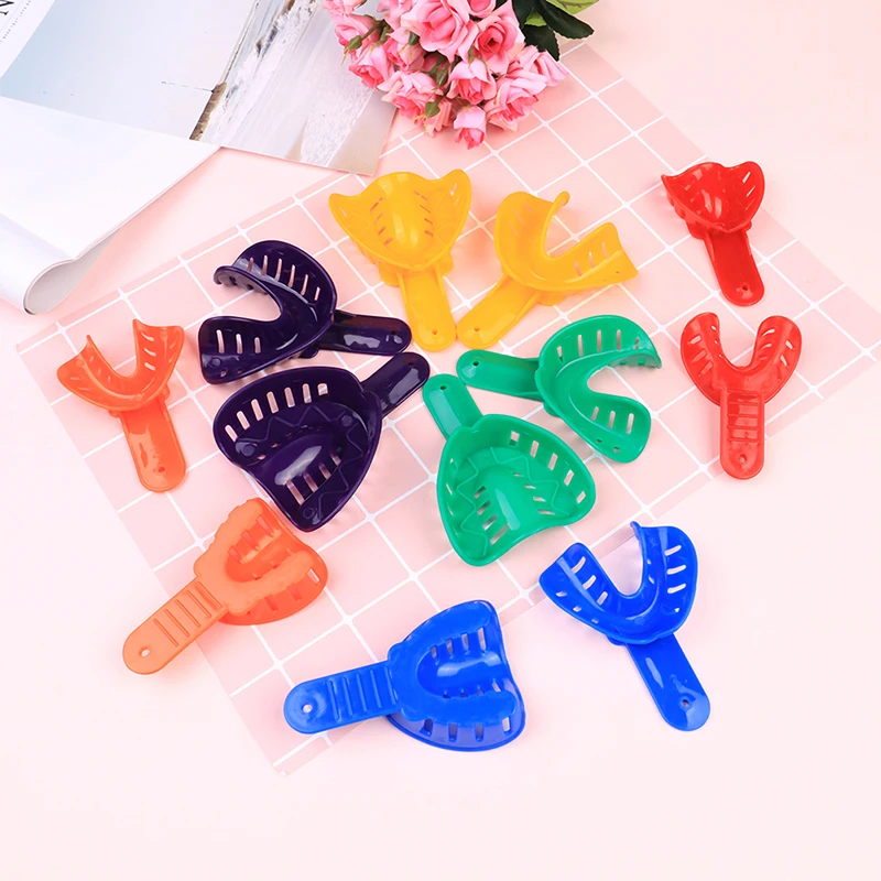 

2Pcs/lot Quality Plastic Autoclavable Adult And Kid Dental Impression Tray For Dental Alginate Impression Material