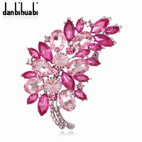 Модные аксессуары большого размера, маленькие цветы, листья, фиолетовые Броши для женщин, свадебные букеты, брошь золотистого цвета, ювелирные изделия - изображение