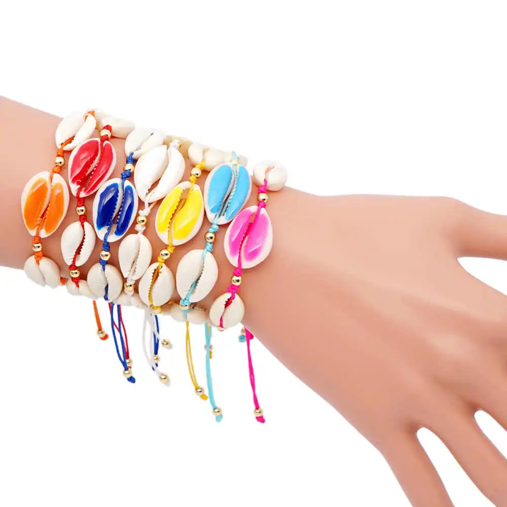 

Go2boho Shell Bracelet For Women Summer Beach Jewelry Colorful Puka Shell Bracelets Bohemian Friendship Rope Pulseras Mujer Gift