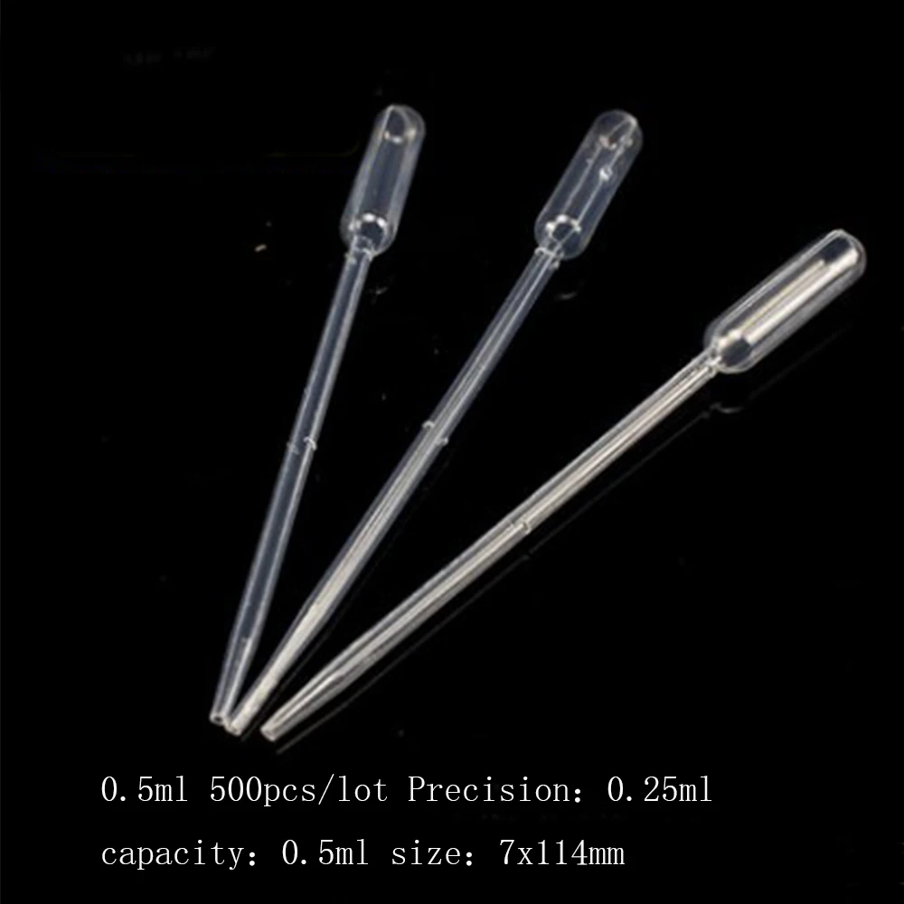 500 stks Praktische 0.5 ml Transparante Pipetten Wegwerp veilig Plastic Pipet Transfer