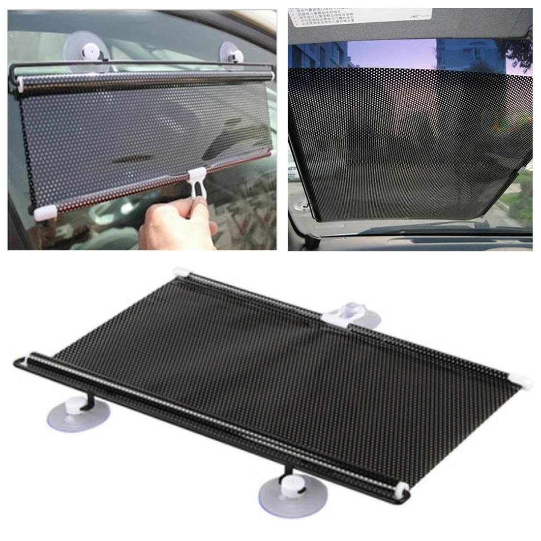 Popular 58*125 sun visor car sunshade roller blind front window Summer
