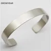 Wholesale Bulk Unisex Blank Metal Cuff Bangles Bracelets 316L Stainless Steel Plain Silver Color Bangles For Men Women 1