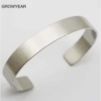 Wholesale Bulk Unisex Blank Metal Cuff Bangles Bracelets 316L Stainless Steel Plain Silver Color Bangles For Men Women 1
