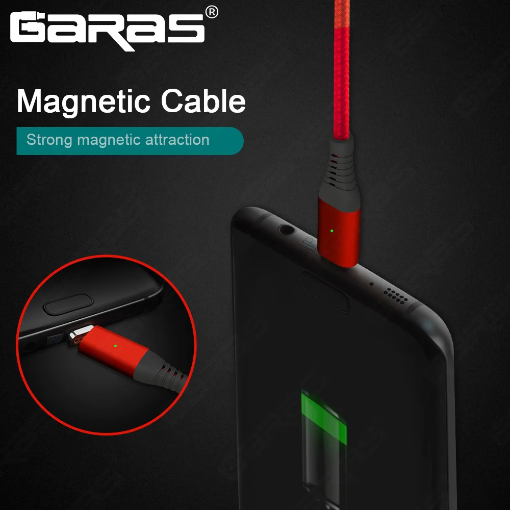 GARAS QC2.0 magnética Micro USB de Cable de carga rápida/Cable de datos Micro USB para Xiaomi/Samsung/Huawei Mobile teléfono Micro USB Cable