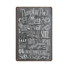 Металлическая картина "тыквенный пирог" настенный плакат Арт-Деко железная пластина винтажный дом бар кофе ретро жестяные знаки 20*30 см