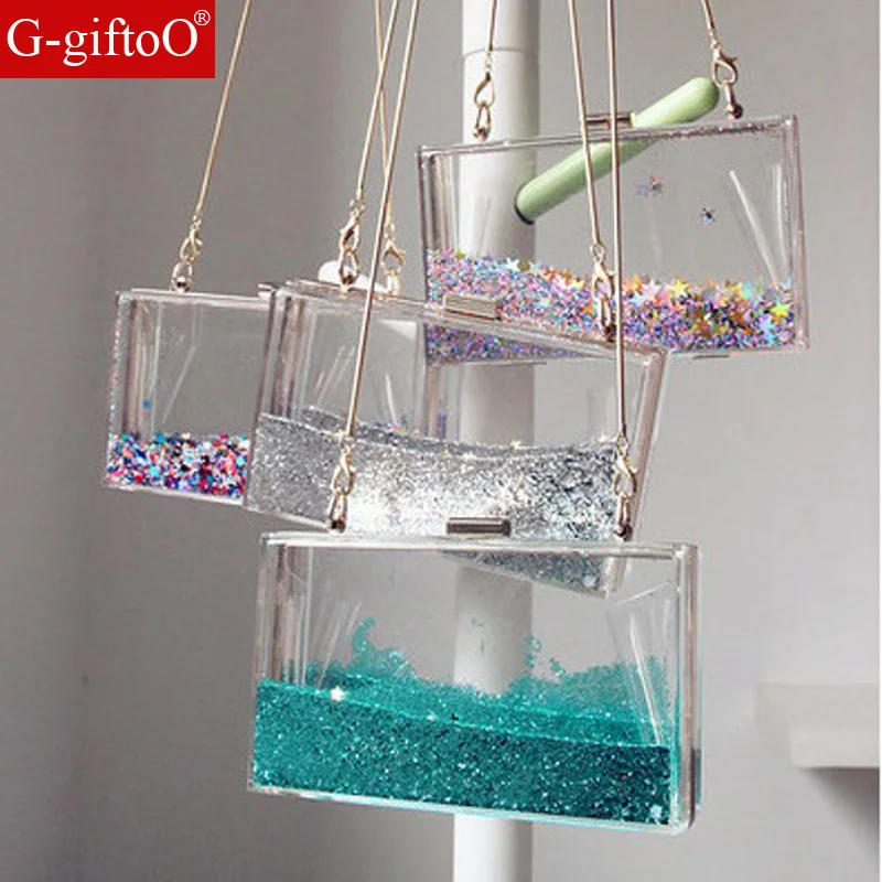 

2019 Colorful Color Acrylic Box Clutches Women Messenger Shoulder Day Clutches Lady Fashion Glitter Flap Shell Nice Acrylic Bags
