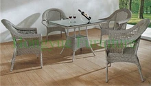 Indoor dining rattan table chair set wicker table set designs