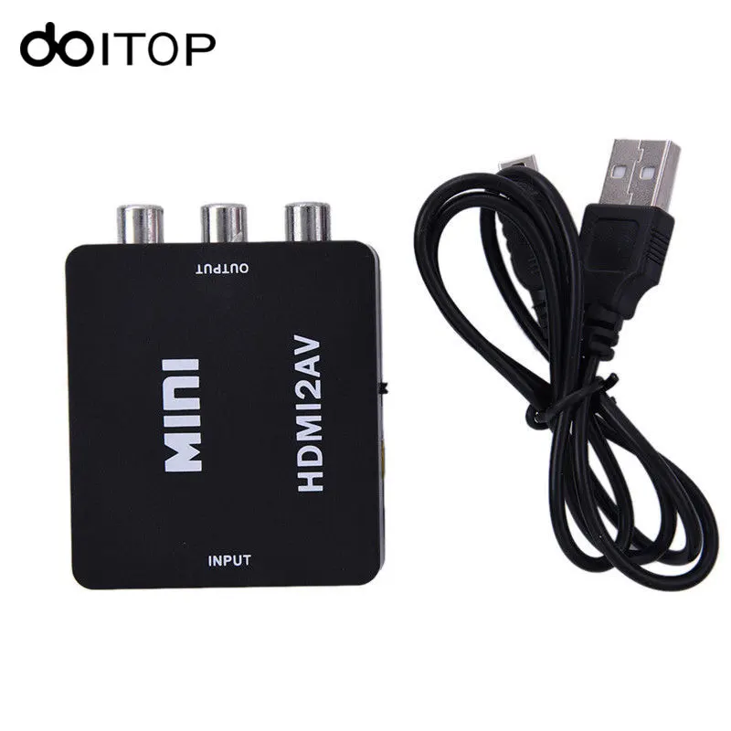 Адаптер DOITOP Mini HDMI к RCA AV CVBS HD 1080P HDMI2AV аудио видео конвертер адаптер для PS3 ПК
