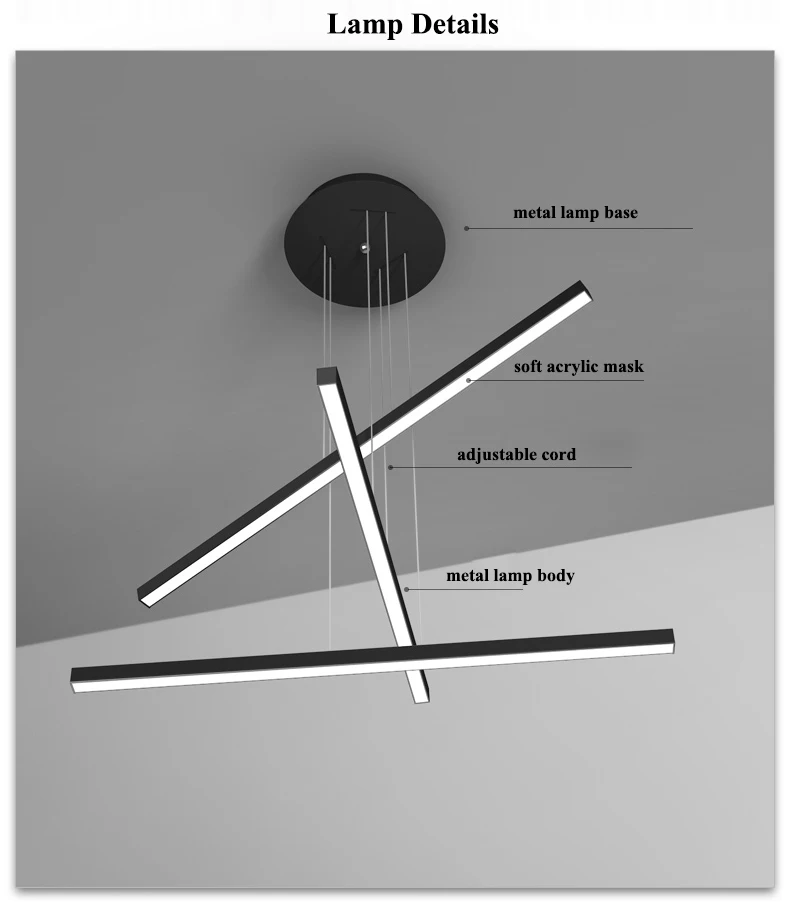 Luzes de Alumínio em Linha Sala de Jantar Moderno Faça Você Mesmo Reta Led Lustre Luminaria Sala Pingente Luzes Luminárias 3 23 Moderno diy 3 luzes de alumínio em