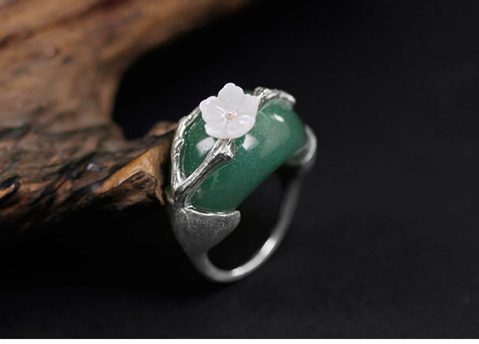 Silver with Green Stone-4