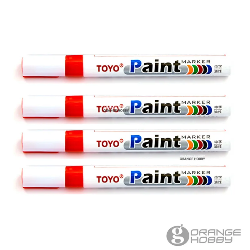 Тойо модель масляной краски маркер 4 шт./компл. основной цвет набор для хобби модель краски - Цвет: Красный