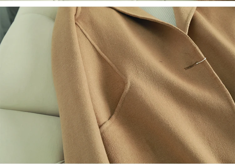 Nouvelle Survêtement 2018 Designer Plus D'hiver De Longueur Chameau Haute Qualité Manteau Alpaga Laine La Femmes Moyen Mode Taille wXtBqHX