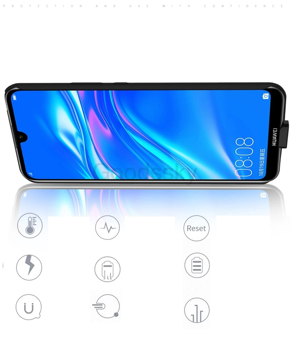 Чехол для зарядного устройства для huawei Y7 Pro внешний аккумулятор чехол для huawei Enjoy 9 ультратонкий противоударный чехол для зарядки s