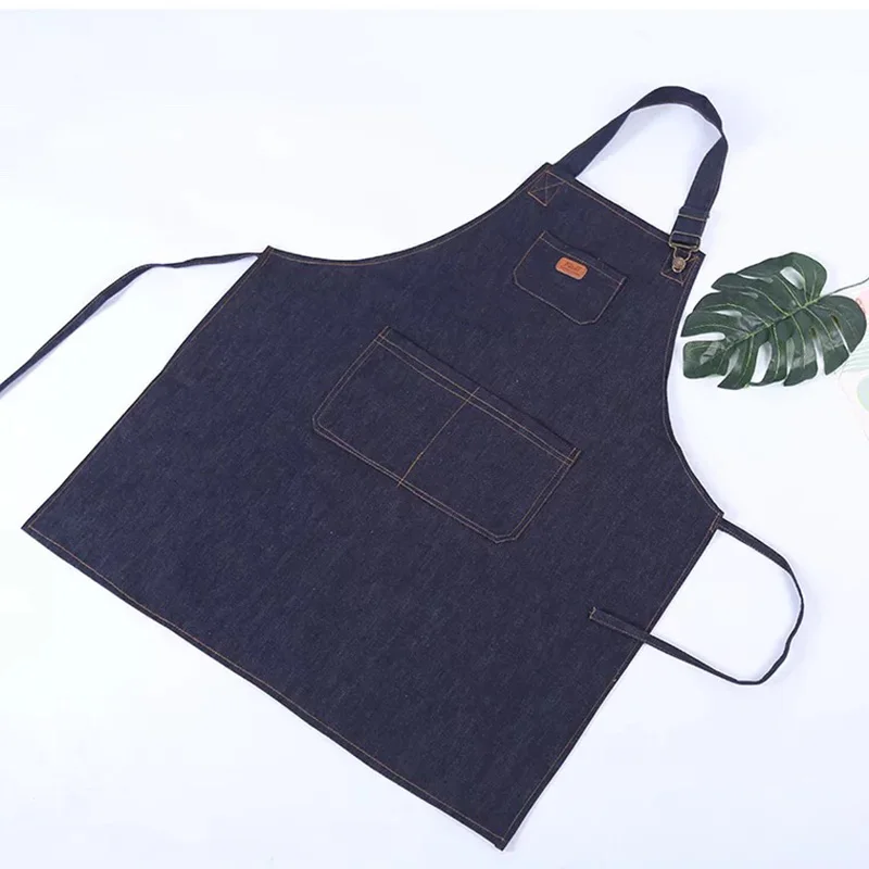 2020 Fashion work apron Denim women apron for Woman Restaurant work apron Pinafores Tablier adult apron Custom Logo