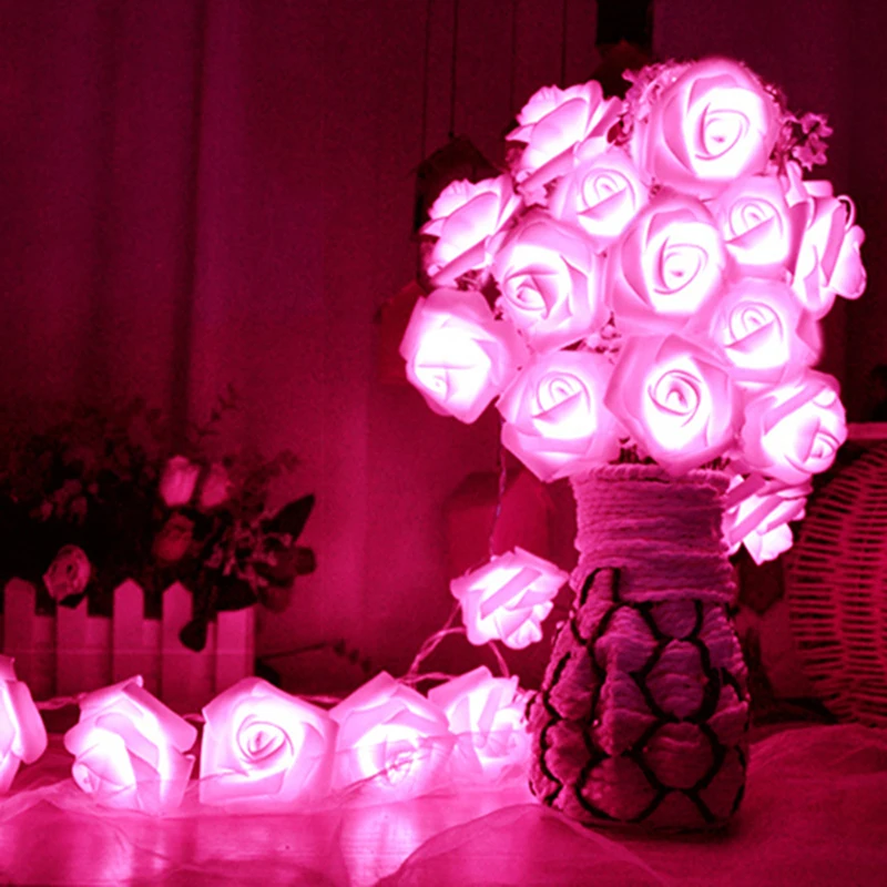 2M/3M/4M/5M/10M Battery operated LED Rose Flower Christmas holiday String Lights for Valentine Wedding party Garland Decoration 2M/3M/4M/5M/10M Battery operated LED Rose Flower Christmas holiday String Lights for Valentine Wedding party Garland Decoration