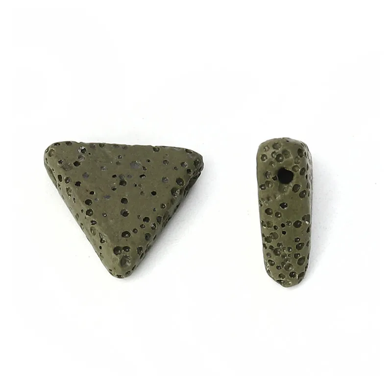 DoreenBeads бусины из лавы(натуральные) Треугольные разноцветные около 19 мм(6/") х 17 мм(5/8"), отверстие: Приблизительно 1,5 мм, 5 шт - Цвет: D