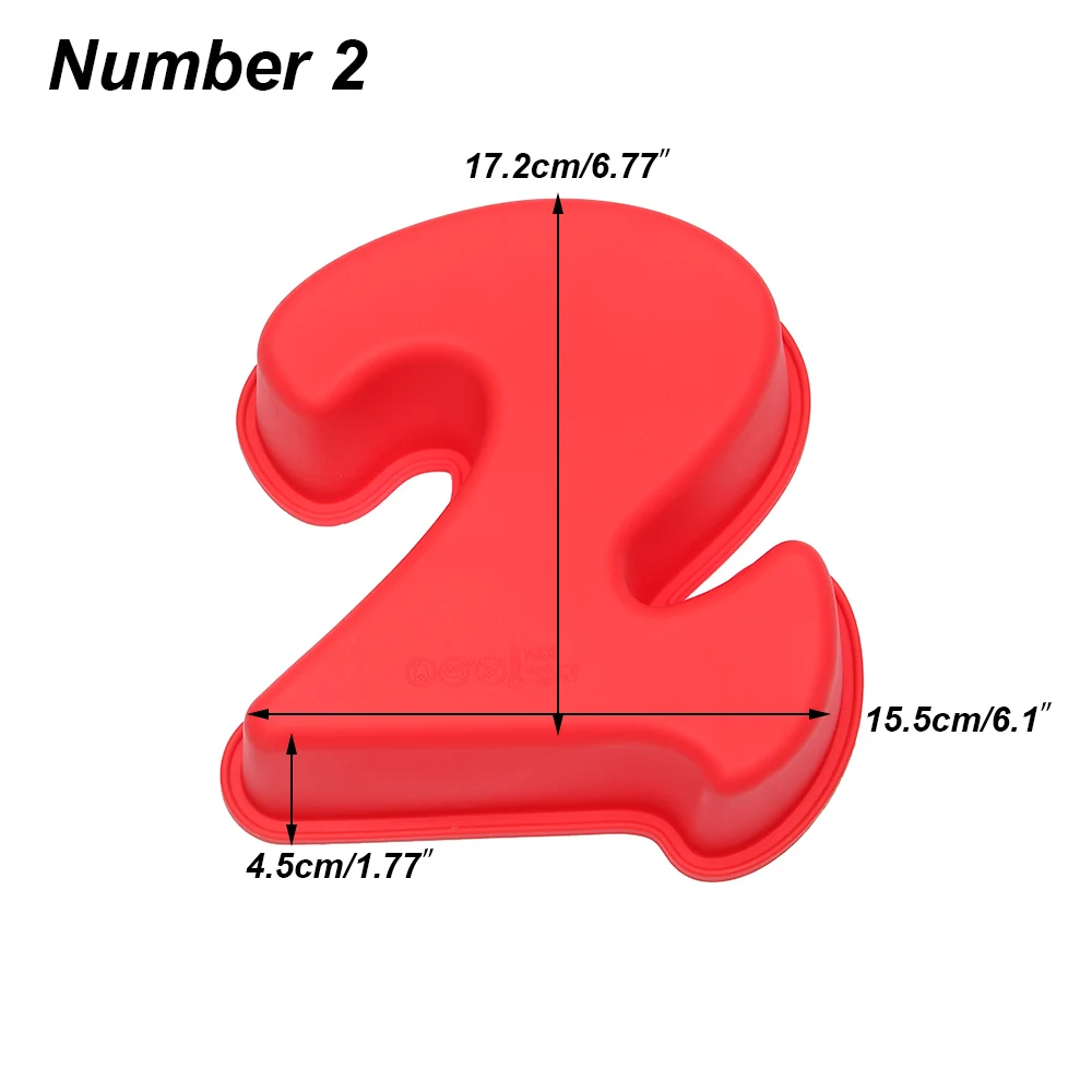 1 шт., силиконовая форма, форма для выпечки, форма для торта на день рождения 0-8, форма для выпечки, Оловянная кастрюля, метод для выпечки, случайный цвет - Цвет: Number 2