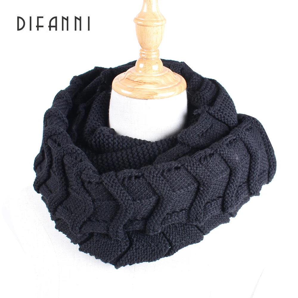 

[DIFANNI] Fashion Couple Scarves Women Knitting Scarf Braided Soft Warm Casual Scarf 2017 Brand New Autumn Winter Solid Color
