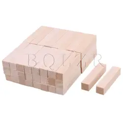 BQLZR 50 шт. 10x10x50 мм легкий деревянном квадратном Незаконченный деревянные части для DIY ремесел Вырезка дерево модель Строительство