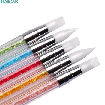 

5Pcs Pencil Strass Head Nail Art Brush Nail Silicone Brushes With Acrylic Strap jan12