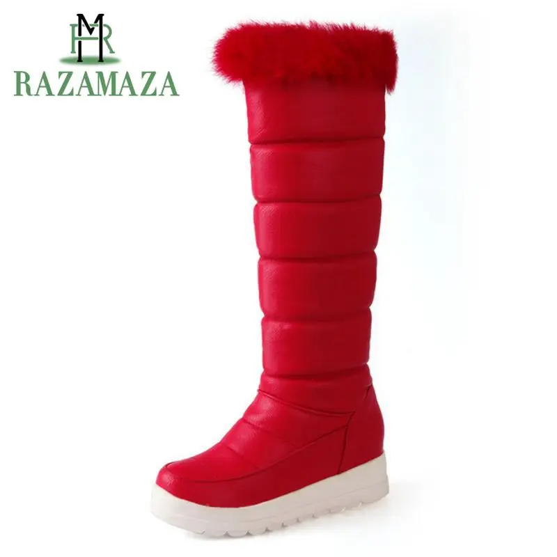 

RAZAMAZA Size 34-43 Office Lady High Heel Knee Boots Women Platform Height Increasing Boot Women Daily Dating Footwears Botas