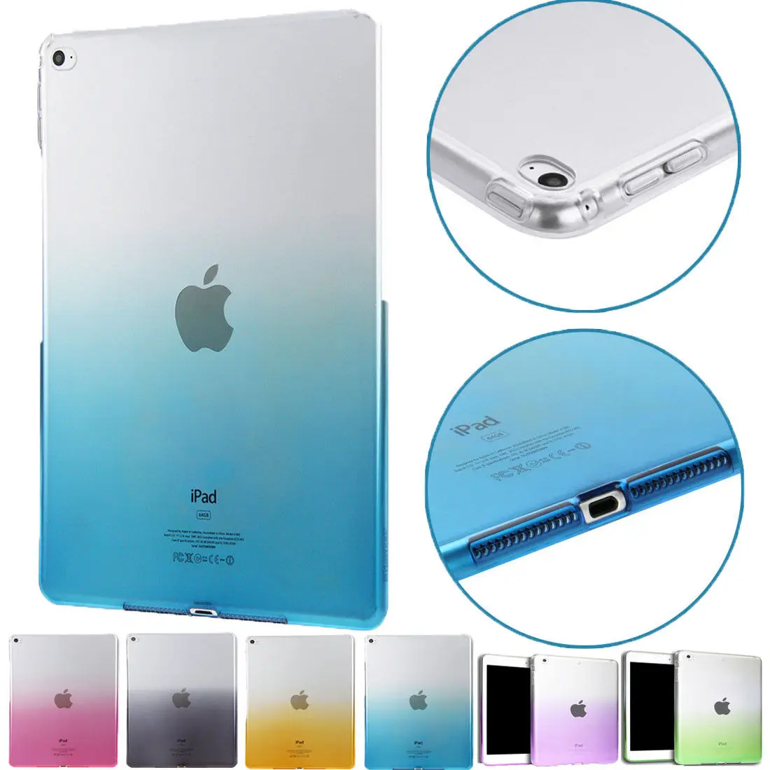

For iPad 9.7 2017 Case Cover Silicone Soft TPU A1822 A1823 Gradient Clear Case Slim Shell Back Cover For iPad 2017 2018 9.7 inch