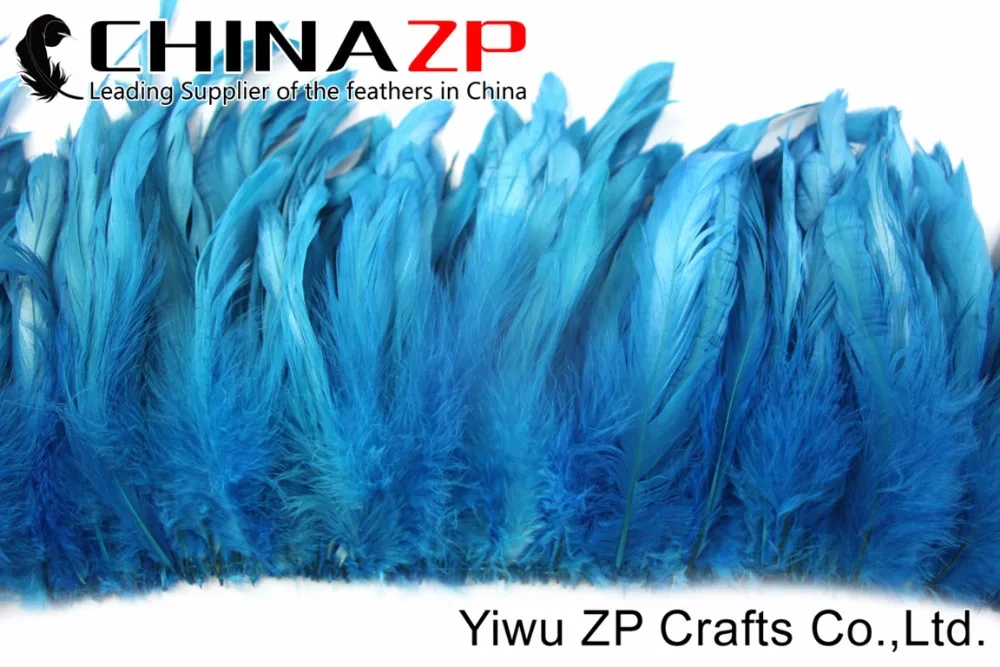 11 Dyed Turquoise Blue Strung Rooster Schlappen Feathers (1)