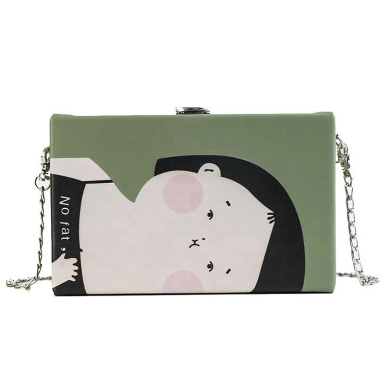 

NEW-New Fashion Mini Flip Bag Personality Leather Small Lady Bag Shoulder Bag Casual Temperament Chain Messenger Bag Green