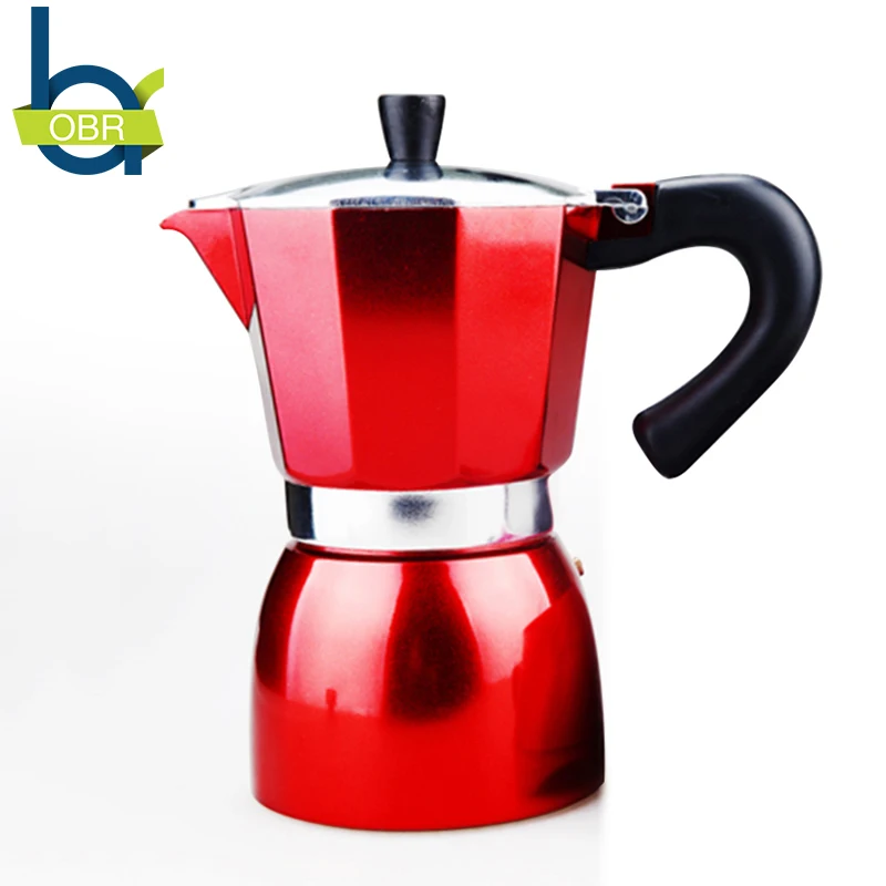 OBR Aluminum Multifunction Coffee Mocha Pot gas Espresso Tools Red