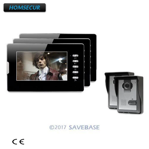 HOMSECUR 7 дюймов Hands free видео дверной вход система вызова с внутримонитором аудио