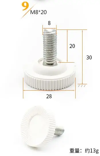 10 шт.! Регулируемый по высоте Выравнивающий стул ноги мебельный коврик винт-в основание диван кровать шкаф стол пол протектор M10 M8 M6 - Цвет: 9