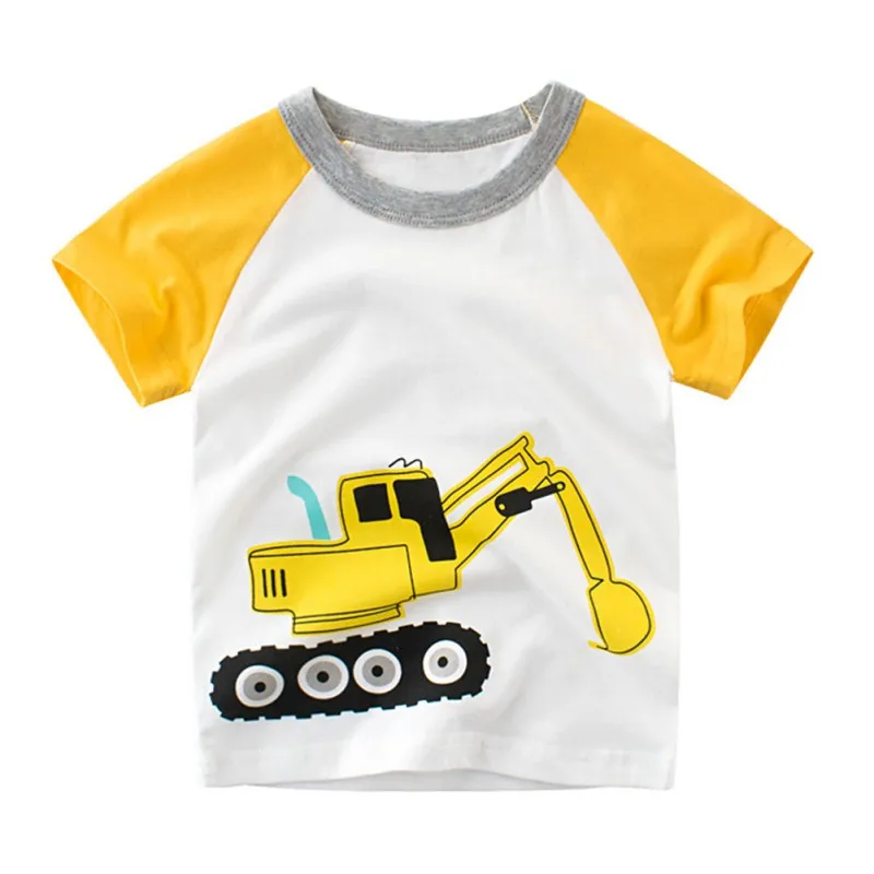 Summer Cartoon Baby T-Shirt Fashion Children Clothing Baby Boy T-Shirt Cotton Cartoon Animal Cute Boy Clothes