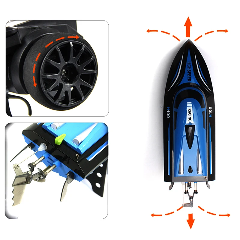 Высокая Мощность Радиоуправляемый гоночный катер H100 RC лодка 2,4 г RTF150M принимает система охлаждения мотора Rc вы отправляете обратно Функция VS FT010 Rc лодка