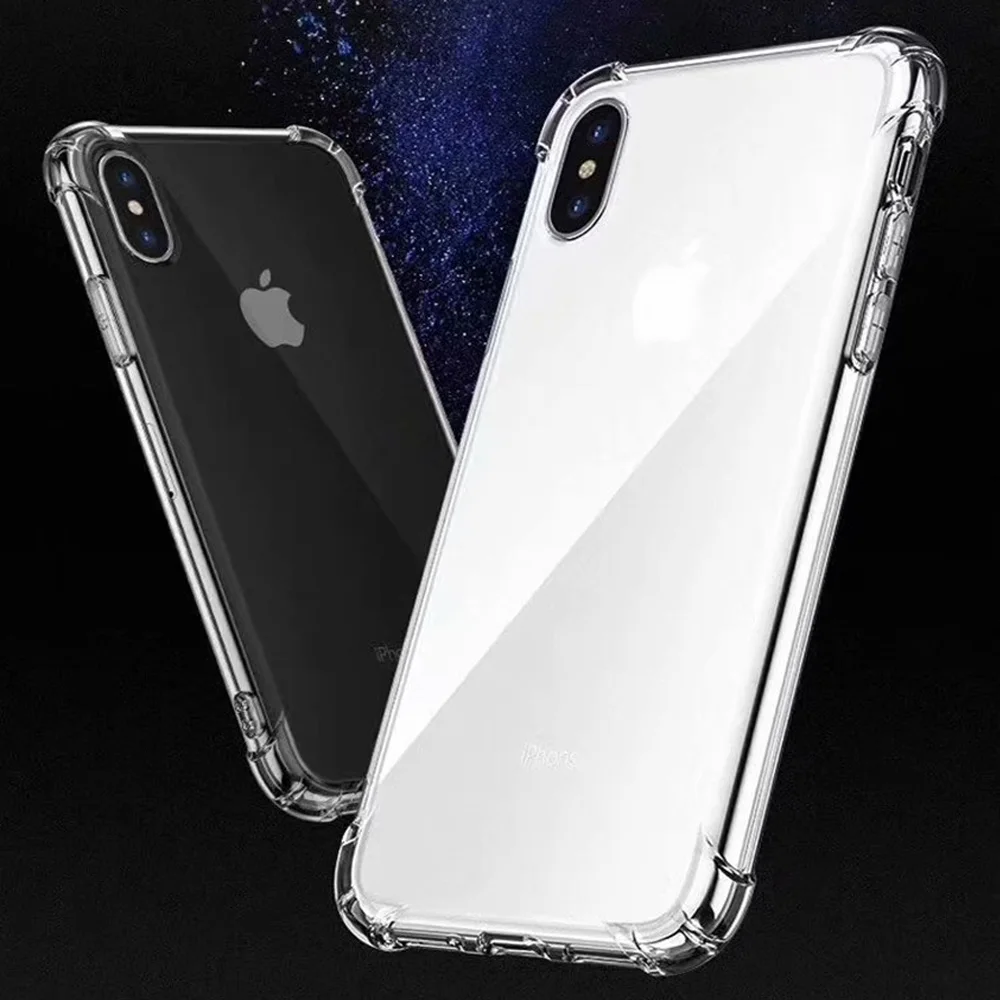 

Shockproof Clear Silicone Phone Case For iphone XS Max X XR 7 8 6 6S Plus Case Transparent Soft TPU Back Cover For iphone X 8 7